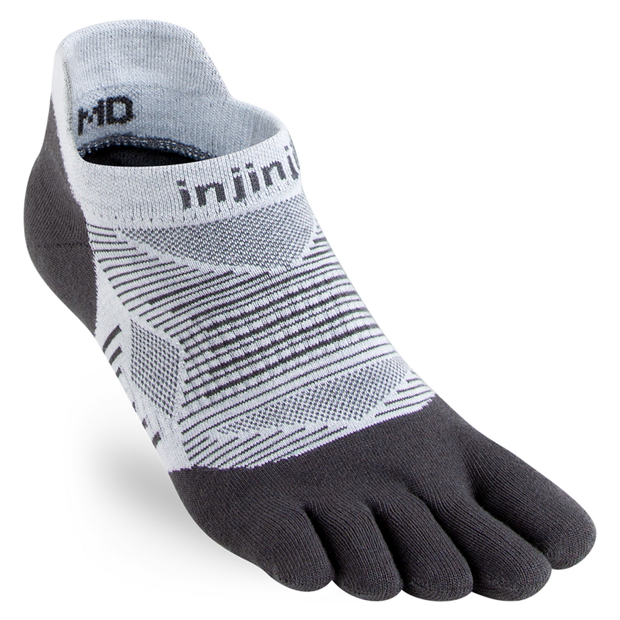 Injinji Run Original Weight Unisex No-Show - Grey/Charcoal