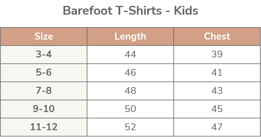 Barefoot Shoes T-Shirt Organic Cotton Kids