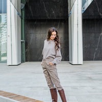 Shapen Glam Knee-High Barefoot Boots - Brown Leather