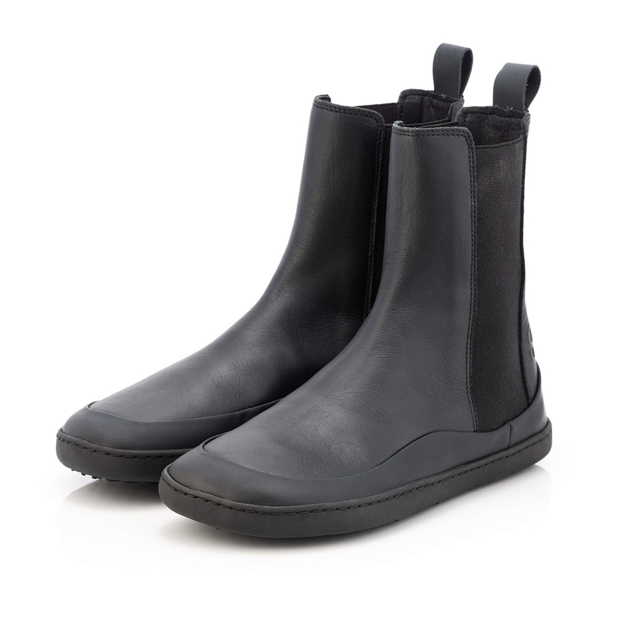 Shapen Victory Barefoot Chelsea Boots - Black Leather