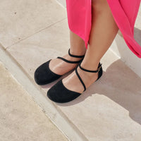 Shapen Orchid Sandals Black Suede