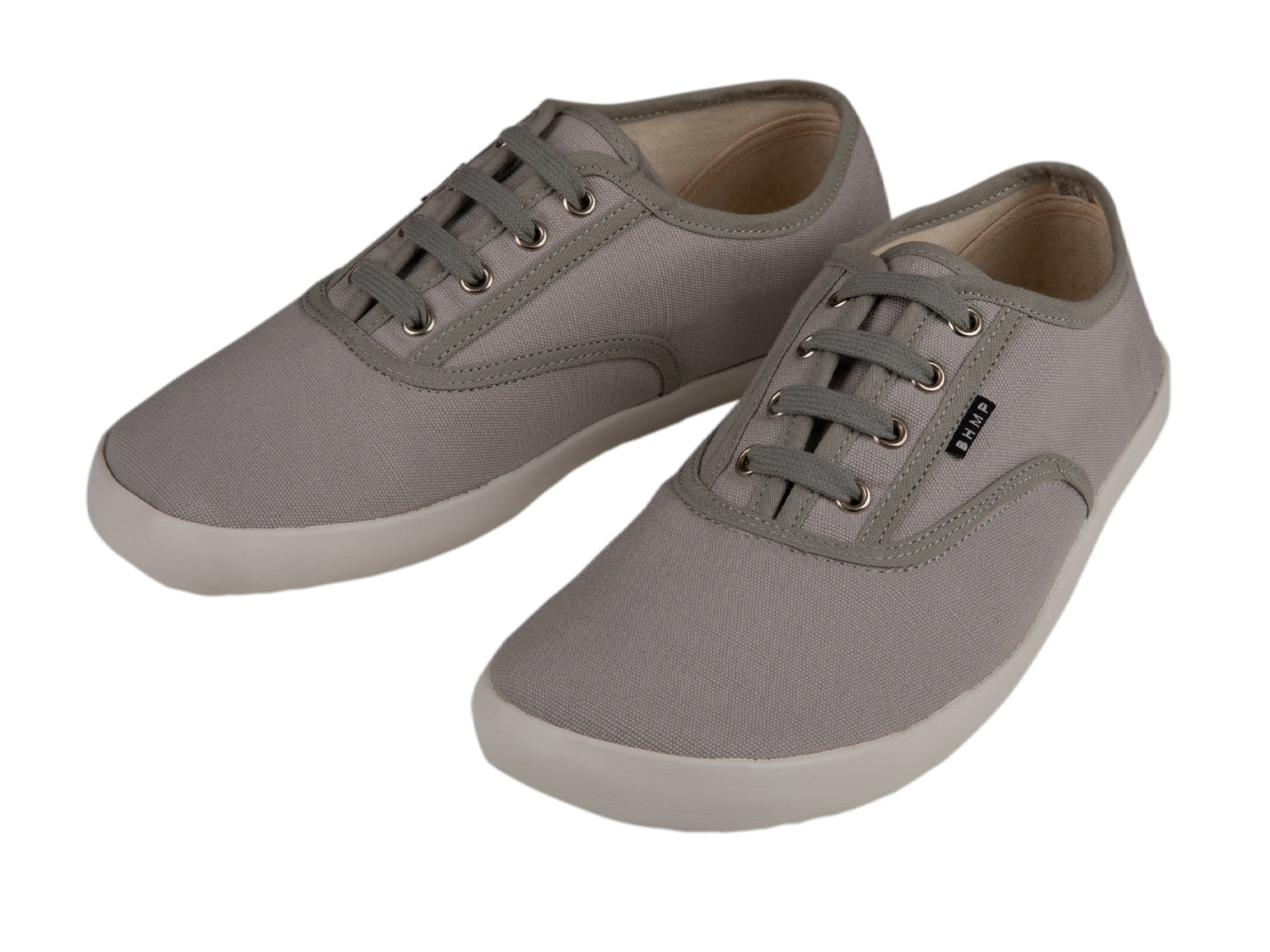 Barefoot sneakers vegan hemp grey white Bohempia – Barefoot Shoes Australia