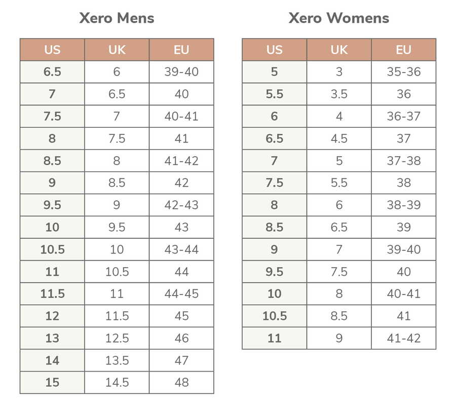 Xero prio best sale sizing