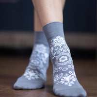 Barefoot Socks Crew - Folk - Grey