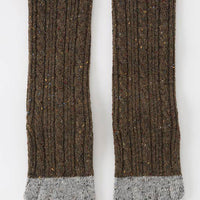 Knitido Socks - Cable Confetti Olive & Grey